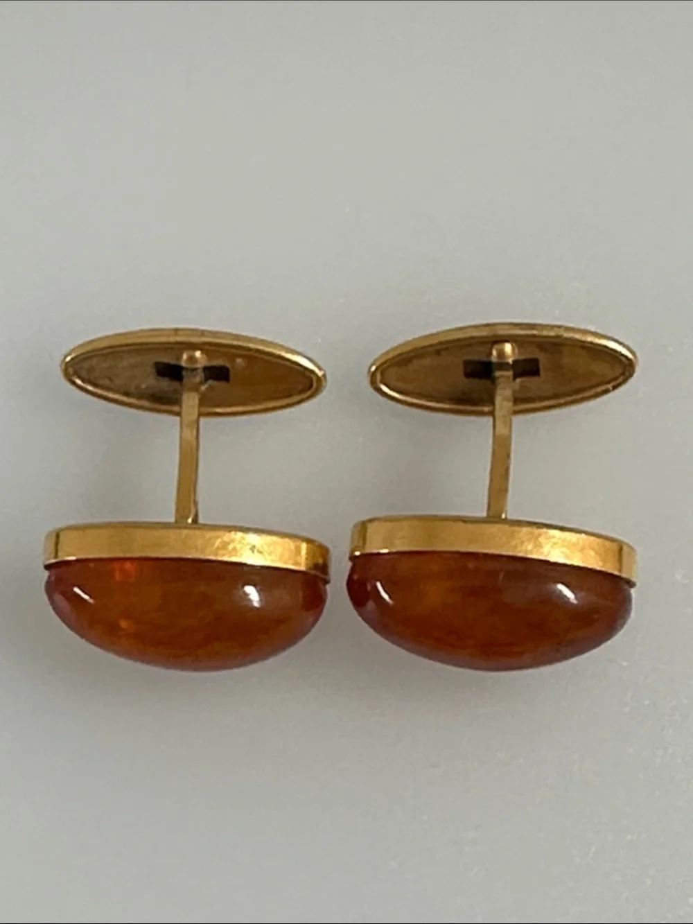 Cufflinks Baltic amber Gold Tone Ring with 9ЯК Hallmark
